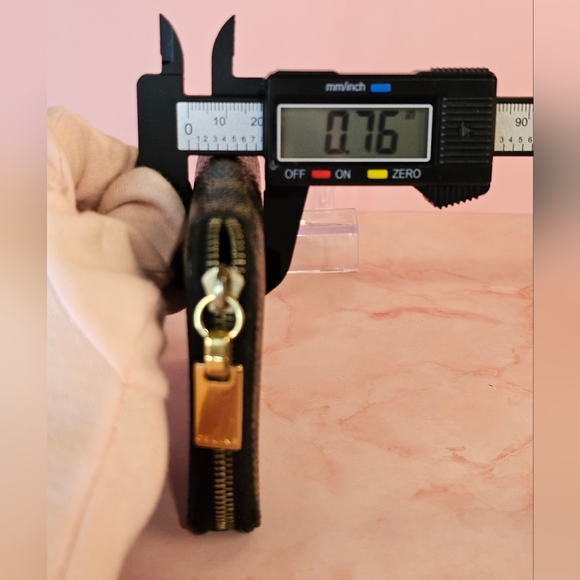 CELINE Vintage Macadam Coin Case Wallet Leather Black Brown - Picture 13 of 16